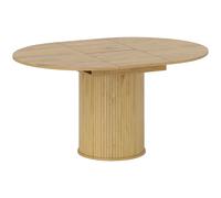 HOMCOM Mesa de Comedor Extensible Redonda para 6-8 Personas con Base Estriada para Salón 110-150x110x75 cm Madera Natural