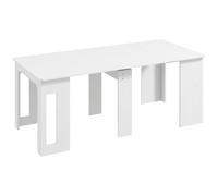 HOMCOM Mesa de Comedor, Mesa Plegable, Mesa de Cocina extensible, Mesa de Comedor, Tablero de partículas, 60-180 x 85 x 75 cm, Blanco