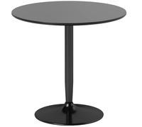 HOMCOM Mesa de Comedor para 2 Personas, Tapa Redonda Ø80 cm, MDF y Acero, Antideslizante, Negro, 75H cm Aosom España