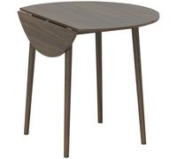 HOMCOM Mesa de comedor plegable 2 abatibles, mesa redonda extensible para 4 personas, patas de madera Ø 89 x 73,5 cm, gris