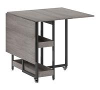 HOMCOM Mesa de Comedor Plegable en Diseño Industrial, para hasta 4 personas, estantes abiertos, flexible, metal, tablero de partículas