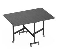 HOMCOM Mesa de Comedor Plegable para 4-6 Personas con Ruedas y Alas Abatibles Mesa Abatible para Cocina 120x80x73cm Negro