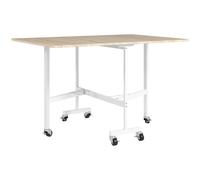 HOMCOM Mesa de Comedor Plegable Rectangular con Ruedas y Alas Abatibles para 4-6 Personas para Cocina Salón 120x80x73cm Roble Aosom España