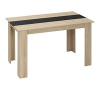 HOMCOM Mesa de Comedor Rectangular para 4 a 6 Personas, Mesa de Cocina, 120 x 69 x 75 cm, Estilo Moderno, Patas Triangulares más estables, Roble y Negro