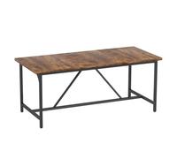 HOMCOM Mesa de Comedor Rectangular para 6-8 Personas, Mesa de Cocina Industrial con Tablero Grueso y Patas de Metal, 180x80x75,5 cm, Marrón Rústico