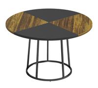 HOMCOM Mesa de Comedor Redonda Ø120 cm para 4-6 Personas con Sobre Bicolor, Estilo Industrial, Marrón Rústico y Negro