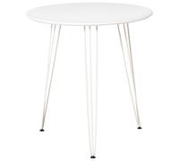 HOMCOM Mesa de Comedor Redonda Estilo Moderno Nórdico con Patas de Horquilla Metálicas para Cocina Salón Ø70x75 cm Blanco Aosom España