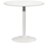 HOMCOM Mesa de Comedor Redonda Mesa de Cocina Moderna Ø70x75 cm para 2 Personas con Base de Acero y Almohadillas Antideslizantes para Salón Blanco