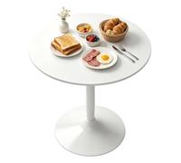 HOMCOM Mesa de Comedor Redonda Mesa de Cocina Moderna Ø70x75 cm para 2 Personas con Base de Acero y Almohadillas Antideslizantes para Salón
