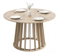 HOMCOM Mesa de Comedor Redonda para 4-6 Personas Ø120x75cm Madera Natural