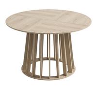 HOMCOM Mesa de Comedor Redonda para 4 a 6 Personas Ø120x75 cm Mesa de Cocina con Base de Listones Robusta Madera Natural Aosom España