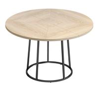 HOMCOM Mesa de Comedor Redonda para 4 a 6 Personas Ø120x75 cm Mesa de Cocina con Patas Cónicas de Metal Madera Natural Aosom España