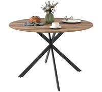 HOMCOM Mesa de Comedor Redonda para 4 Personas Ø120x75 cm Marrón Oscuro
