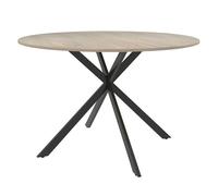 HOMCOM Mesa de Comedor Redonda para 4 Personas, Ø120x75 cm, Mesa de Cocina Industrial con Estructura de Acero, Marrón Oscuro