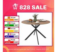 HOMCOM Mesa de Comedor Redonda para 4 Personas Ø120x75 cm Marrón Oscuro