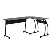 HOMCOM Mesa de Computadora en Forma de L Escritorio 112,5x152x74 cm Negro