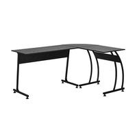 HOMCOM Mesa de Computadora en Forma de L Escritorio para Estudio Oficina Minimalista Moderno con Gran Espacio 112,5x152x74 cm Negro