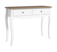 Homcom mesa de consola 100x35x76,5 cm mesa de entrada con 2 cajones consola para recibidor estilo francés para pasillo dormitorio salón blanco y marrón oscuro 1e+006 cm