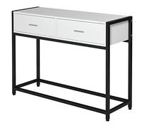 HOMCOM Mesa de Consola 120x34x81 cm con 2 Cajones Moderno Blanco y Negro