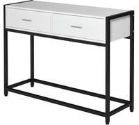 Homcom Mesa de consola 120x34x81 cm negro y blanco