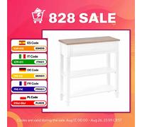 HOMCOM Mesa de Consola Multifuncional Recibidor 75,6x27,5x80,5 cm Blanco