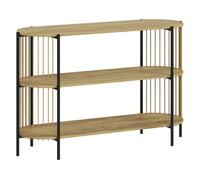 HOMCOM Mesa de Consola con Cuerda de Papel Trenzada a Mano Consola Recibidor de 3 Niveles con Marco de Acero Estilo Bohemio para Entrada Sala de Estar 124x43,5x80 cm Natural