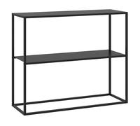 Homcom mesa de consola estilo industrial mesa de entrada con estante marco de acero y antivuelco mueble de recibidor para salón pasillo carga 20 kg 90x30x75 cm negro