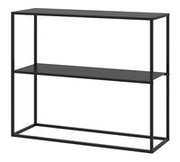 HOMCOM Mesa de Consola Estilo Industrial Mueble de Recibidor con Estante y Marco de Acero Antivuelco Carga 20 kg Mesa de Entrada para Sala de Estar Pasillo 90x30x75 cm Negro