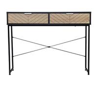 HOMCOM Mesa de Consola Estrecha con 2 Cajones 100x30x75 cm Negro y Roble