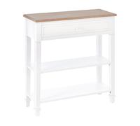 HOMCOM Mesa de Consola Multifuncional para Sala Pasillo Comedor con 2 Estantes 1 Cajón Extraíble Manija Estilo de Retro Pino Madera Aosom España