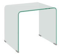 HOMCOM Mesa de cristal templado moderna para salón con diseño monobloque, 50x40x45 cm, Transparente Aosom España