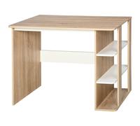 HOMCOM Mesa de Escritorio 2 en 1 con Estante de 3 Niveles Almacenaje Amplio Mesa de Oficina Dormitorio Estudio 100x55x74 cm Madera Aosom España