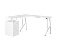 Homcom Mesa de Escritorio en Forma de L 143.5x143.5x76cm Blanca