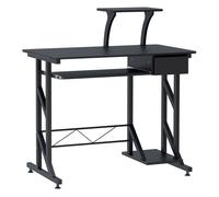 HomCom® Escritorio con 1 Cajón y Bandeja para el Teclado Mesa de Ordenador PC para Hogar Escuela y Oficina Mobiliario Despacho 90x50x95cm Negro