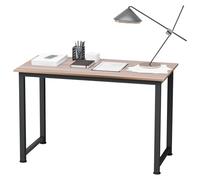 HOMCOM Mesa de Escritorio Moderna Mesa de Estudio con Marco de Acero y Pies Ajustables Mesa de Ordenador para Oficina Hogar 120x60x76 cm Negro