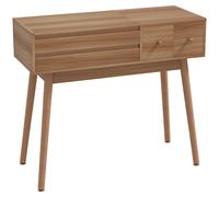 HOMCOM Mesa de Maquillaje con Espejo y Luces LED y Espacio de Almacenamiento en Madera, 100x40x87 cm