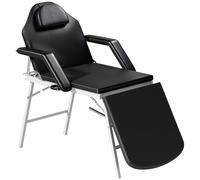 HOMCOM Mesa de Masaje Plegable Camilla de Masaje 3 Zonas Portátil 182x62 cm con Reposacabezas y Reposabrazos Desmontables Negro Aosom España