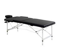 HOMCOM Mesa de masaje plegable portátil con bolsa de transporte carga máx 225 Kg altura ajustable 185x70 cm Negro Aosom España