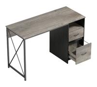 HOMCOM Mesa de Ordenador 120x50 cm Escritorio de Ordenador Industrial con Compartimento y 2 Cajones para Oficina Gris Claro