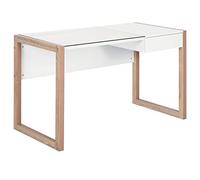 HOMCOM Mesa de Ordenador Diseño Moderno Cajón Oficina 120x60x75 cm Blanco