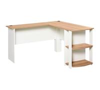 HOMCOM Mesa de Ordenador PC con Estantes Forma L 136x130x72cm Nogal | Escritorio, para Oficina Hogar, Tipo Esquinera, Madera