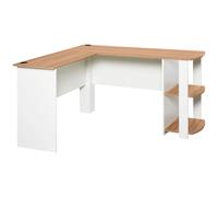 Homcom Mesa Esquinera Oficina 136x130x72cm Blanca/Madera