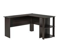 HOMCOM Mesa de Ordenador PC Escritorio para Oficina Hogar Tipo Esquinera Forma L con Estantes 136x130x72cm Madera