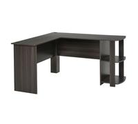 HOMCOM Mesa de Ordenador PC Escritorio para Hogar Tipo Esquinera Forma L con Estantes Madera 136,2x130,4x72cm Marrón Oscuro Aosom España