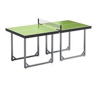 HOMCOM Mesa de Ping-Pong Plegable, 182x91cm, Fácil de Transportar, Resistente a la Intemperie, Estable, Mesa de Tenis con Red y Marco de Acero, para Interior y Exterior, Verde