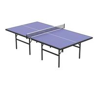 HOMCOM Mesa de Ping Pong Plegable con Red 152,5x274x76 cm Mesa de Tenis Exterior de Acero y MDF Azul