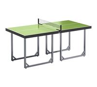 HOMCOM Mesa de Ping-Pong Plegable con Red y Marco de Acero Fácil de Transportar para Interior y Exterior 182x91x76 cm Verde