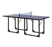 HOMCOM Mesa de Ping-Pong Plegable Mesa de Tenis de Mesa con Red y de Acero para Interior y Exterior 182x91x76 cm Azul
