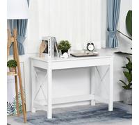 HOMCOM Mesa de Escritorio Mesa de Ordenador Multifuncional Moderno y Minimalista para Oficina Estudio 105x50x76 cm Blanco Aosom España