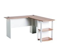 Homcom Mesa Esquinera Oficina 136x130x72cm Blanca/Madera
